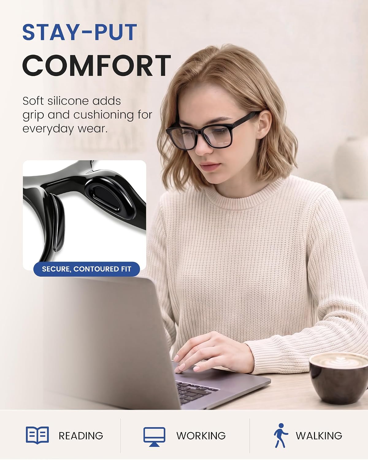 Nose Pads for Glasses, 10 Pairs Silicone Anti Slip Eyeglass Pads