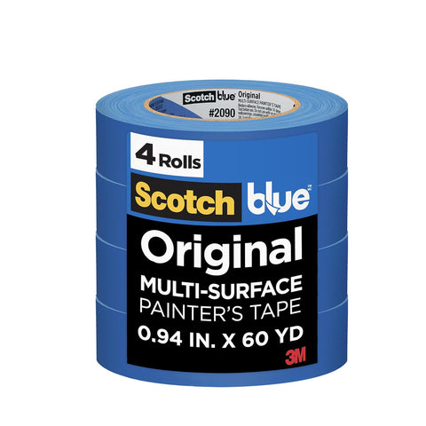 ScotchBlue Original Painter's Tape 2090-24VR4-A, 0.94 in x 60 yd (24mm x 54.8m), 4 Rolls/Pack