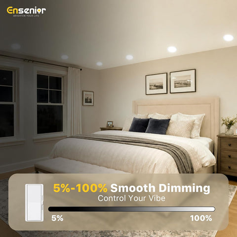 Ensenior 12 Pack 6 Inch LED Recessed Ceiling Light, 5CCT, 1200LM 12W 120V