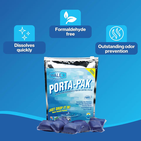 Walex Porta-Pak Commercial Toilet Deodorizer Drop-Ins - Sunglow Scent, 50Pk