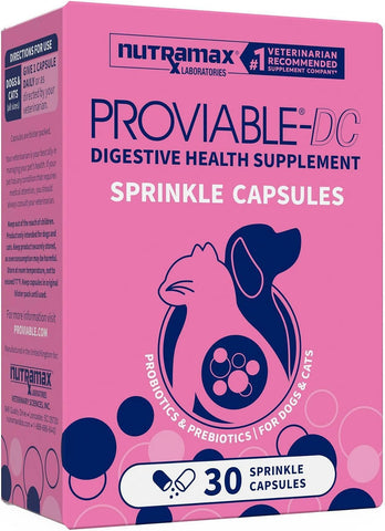 Nutramax Proviable Probiotics for Dogs & Cats, Sprinkle Capsules, 30ct
