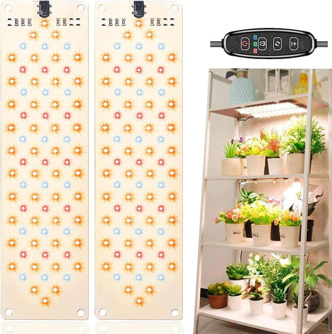 Grow Lights for Indoor Plants,Ultra-Thin Panel Grow Lamp,158LEDs Full Spectrum Grow Lights for Under Cabinet Plant, Grow Lamp with 3/9/12H Timer,10 Dimmable Levels for Plants Growing(2PCS)