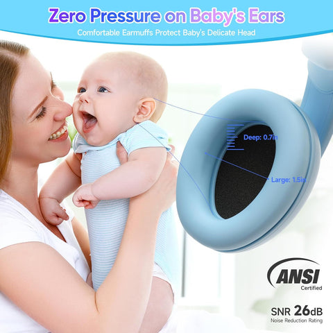 Floriogra Baby Headphones for Noise - [Upgraded Friendly Version] Infant Ear Muffs Noise Protection - Toddler Noise Cancelling Headphones - Baby Ear Protection for 3 Months to 3 Years