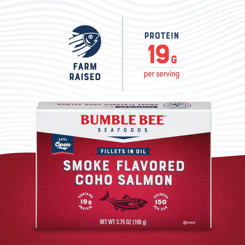 Bumble Bee Smoked Red Coho Salmon Fillets in Oil, 3.75 oz (Pack of 12)