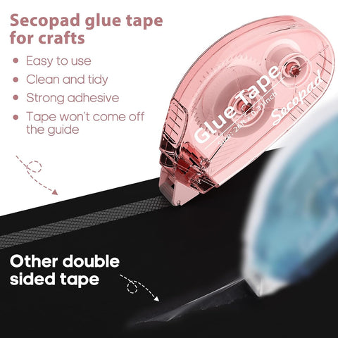 Secopad Scrapbook Tape, 12 Pack Glue Tape, Light-Colored Shell