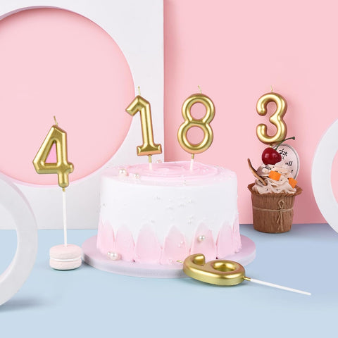 2.76 Inch Classical Gold 19 Number Birthday Candles, Gold Number Candles, Cake Number Candles, Party Celebration