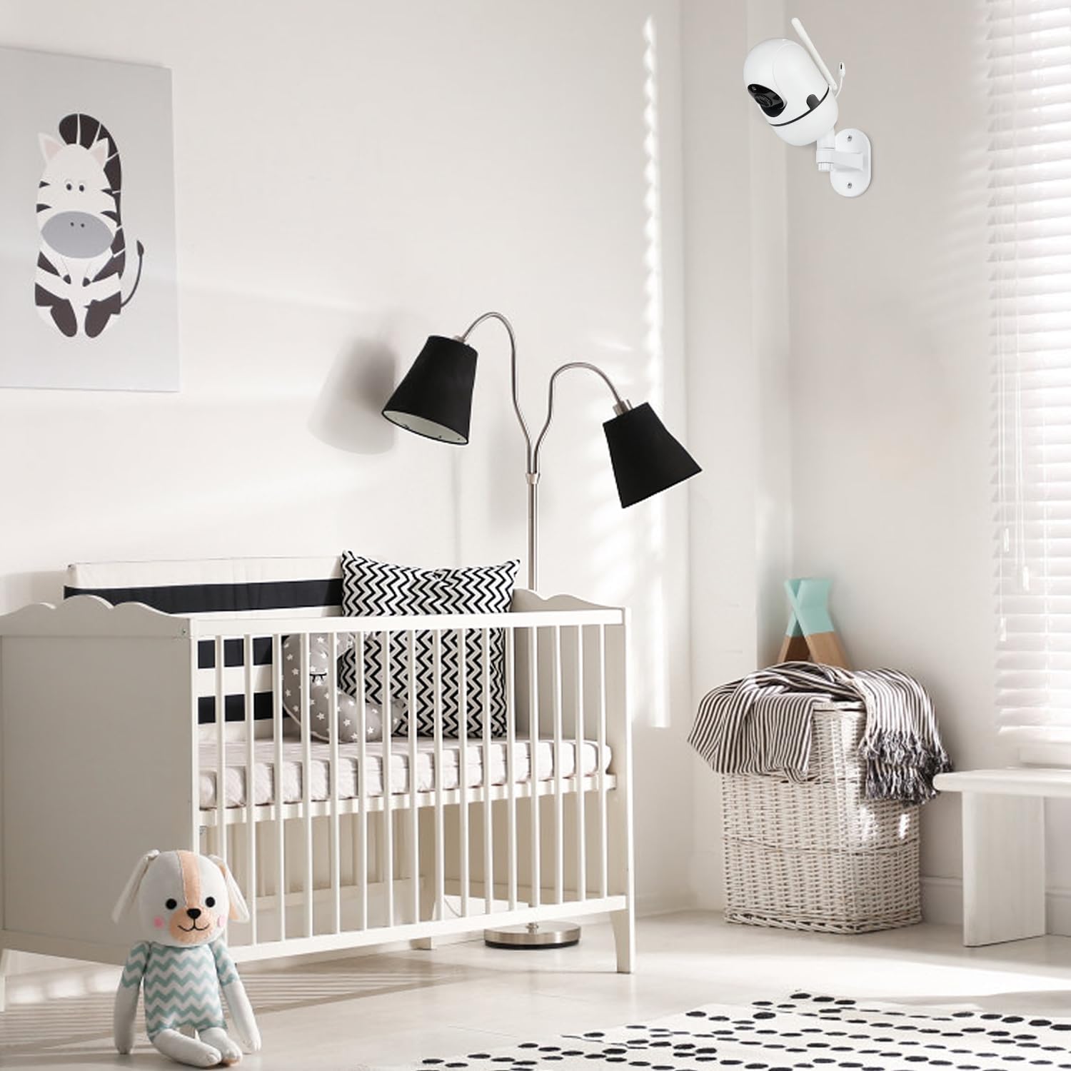 Adjustable Baby Monitor Mount for HelloBaby HB6550/ HB6560/ HB6240/ HB6148/ HB6339/ HB66/ HB65/ HB40, ANMEATE 549/SM935E, Universal Baby Monitor Wall Mount with Perfect View and Easy to Install