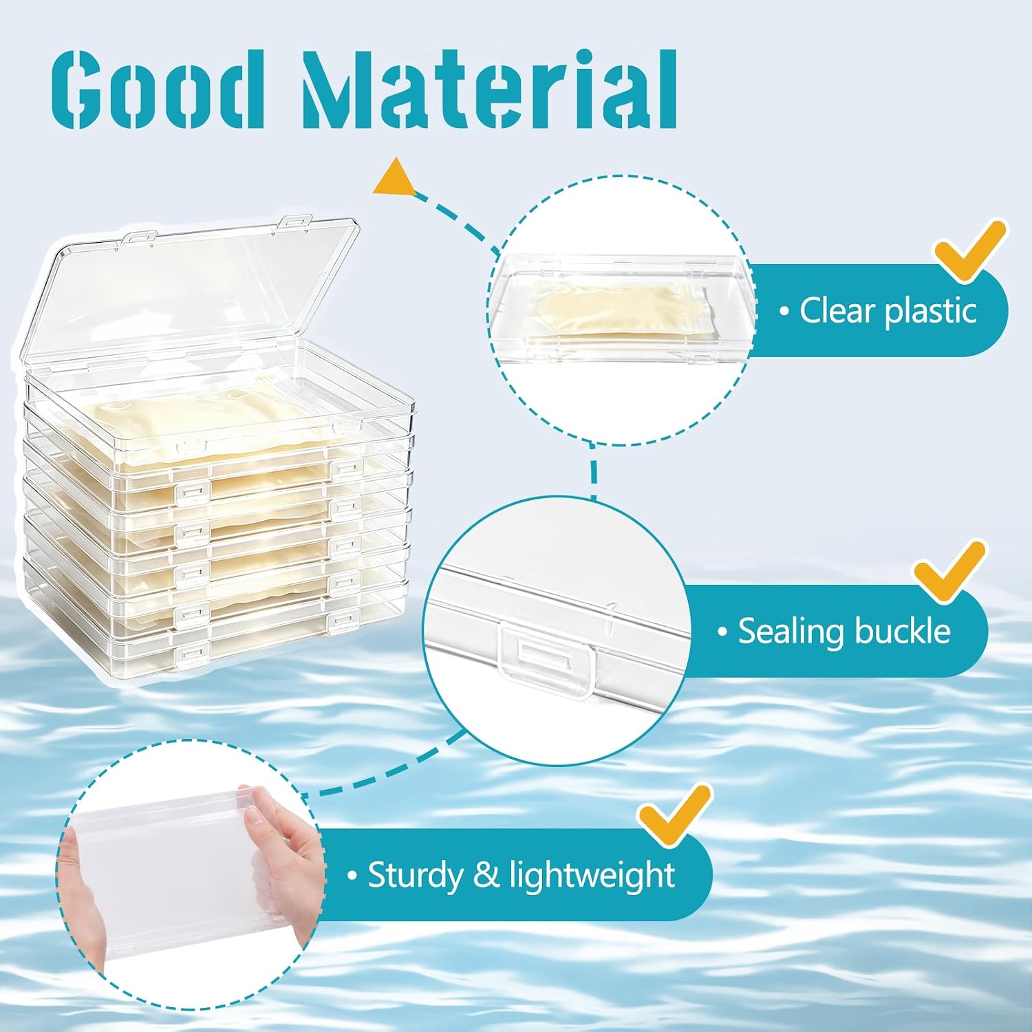 6 Pcs Clear Flat Breast Milk Freezer Storage Organizer,Space Saving Breastmilk Storage Tray,Breastmilk Freezer Flat Storage Containers for Breastfeeding Bag Organization,7.5 x 5.1 x 0.7 in
