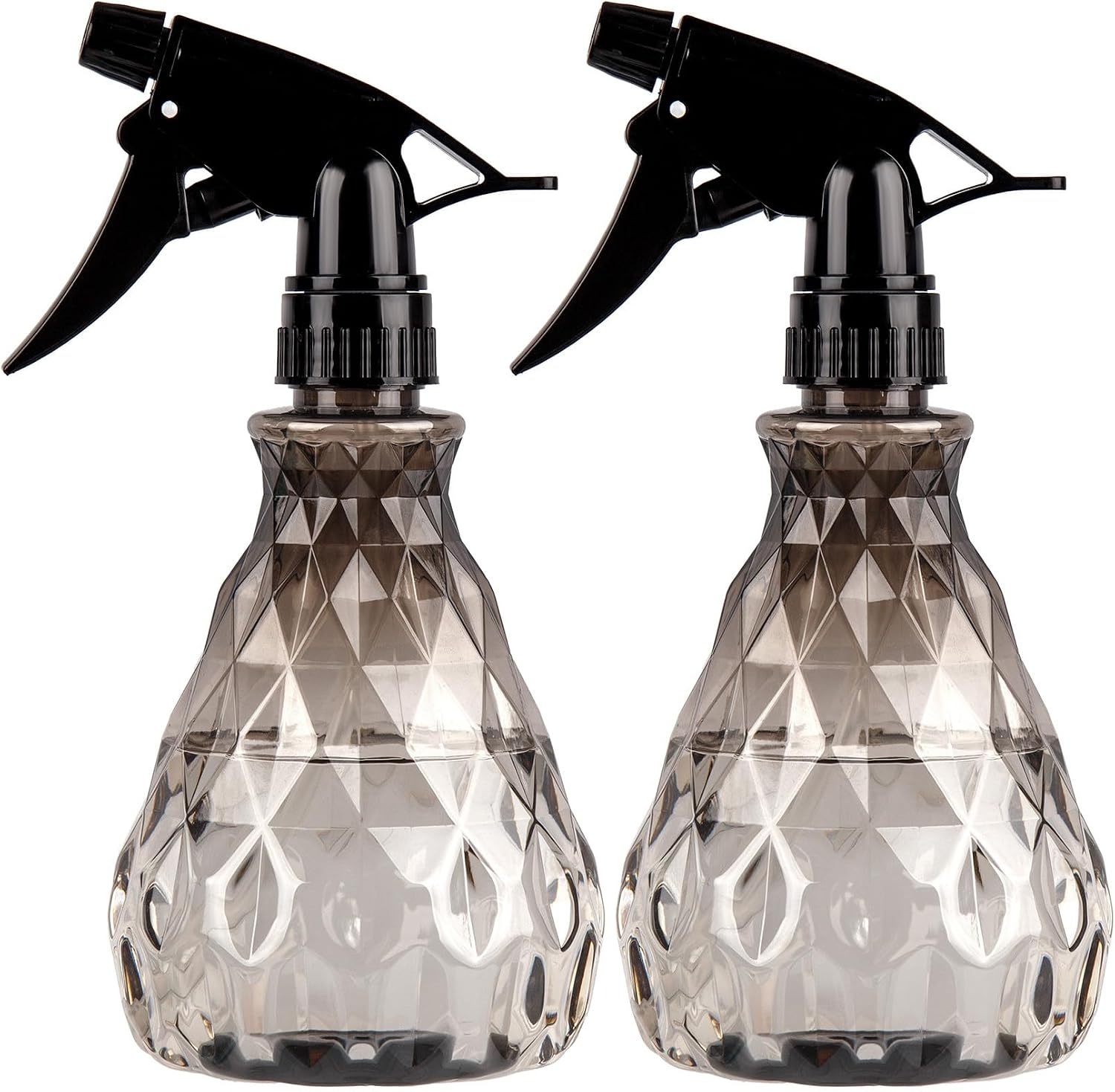 wugongshan 2 Pcs Spray Bottles, 500 ml/17 oz Empty Water Spray Bottles, Plastic Reusable Adjustable Mist Sprayer Squirt Bottles Containers Refillable for Cleaning Solutions, Gardening, Plants (Grey)