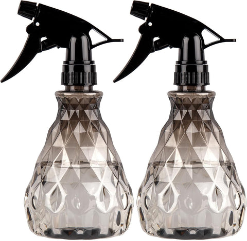 wugongshan 2 Pcs Spray Bottles, 500 ml/17 oz Empty Water Spray Bottles, Plastic Reusable Adjustable Mist Sprayer Squirt Bottles Containers Refillable for Cleaning Solutions, Gardening, Plants (Grey)