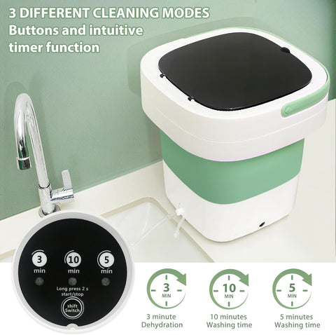 20L Portable Washing Machine, Foldable Mini Washer and Spin Dryer Combo with 3 Wash Modes, Deep Cleaning Compact Laundry Machine for Baby Clothes, Underwear, Dorms, Apartments, RV & Travel