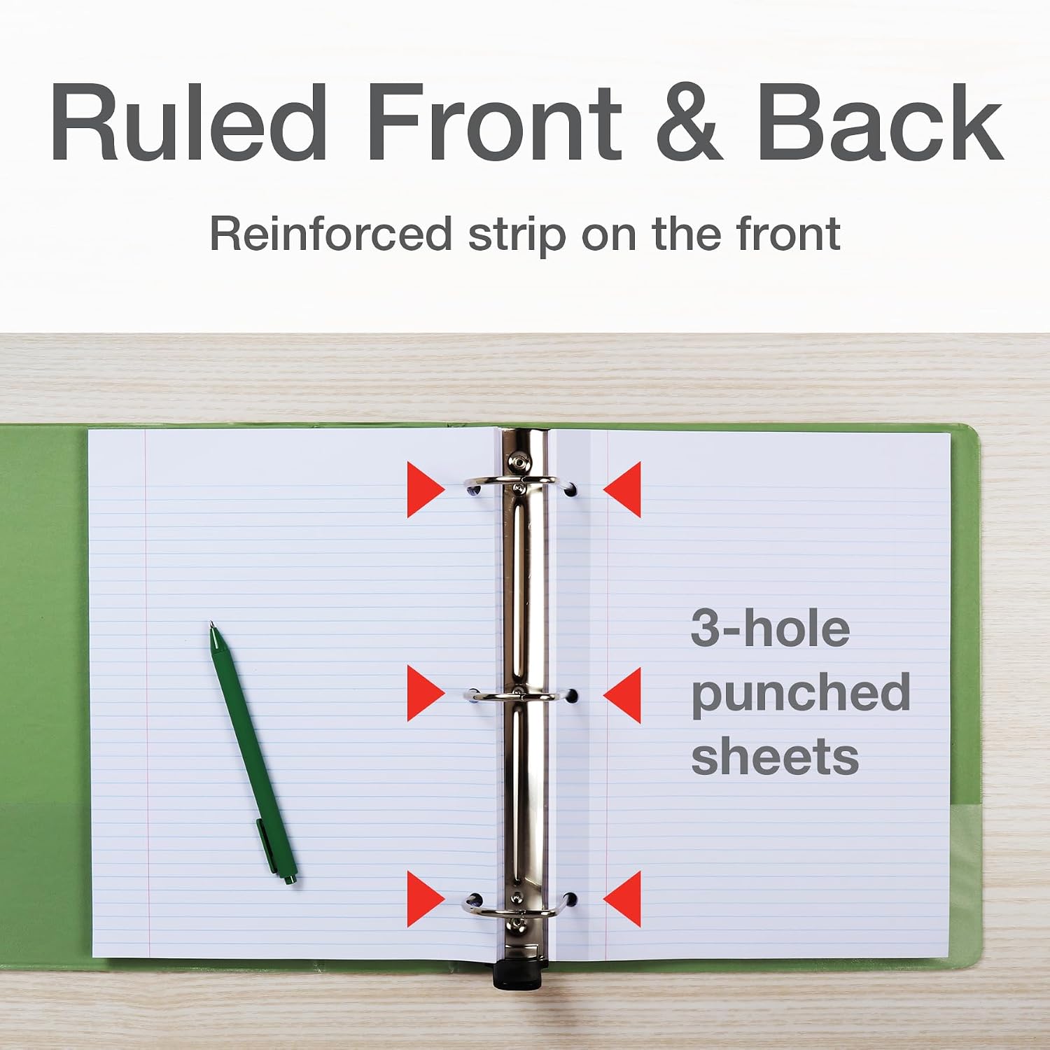Oxford Reinforced Lined Loose Leaf Notebook Paper, College Rule, 100 Sheets