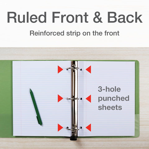 Oxford Reinforced Lined Loose Leaf Notebook Paper, College Rule, 100 Sheets