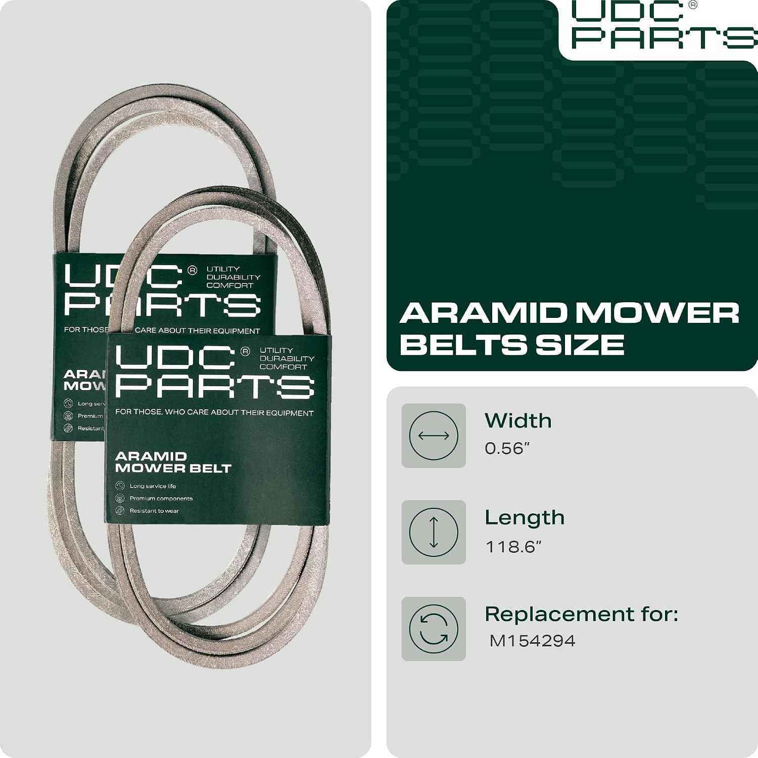 UDC Parts M154294 Deck Belt, John Deere Z225 42 Inch Deck Belt Replacement
