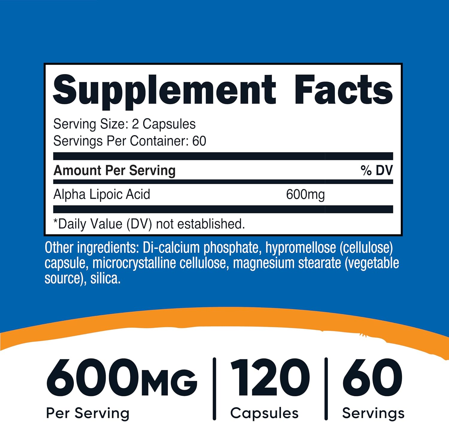 Nutricost Alpha Lipoic Acid (600mg) 120 Capsules, 60 Servings