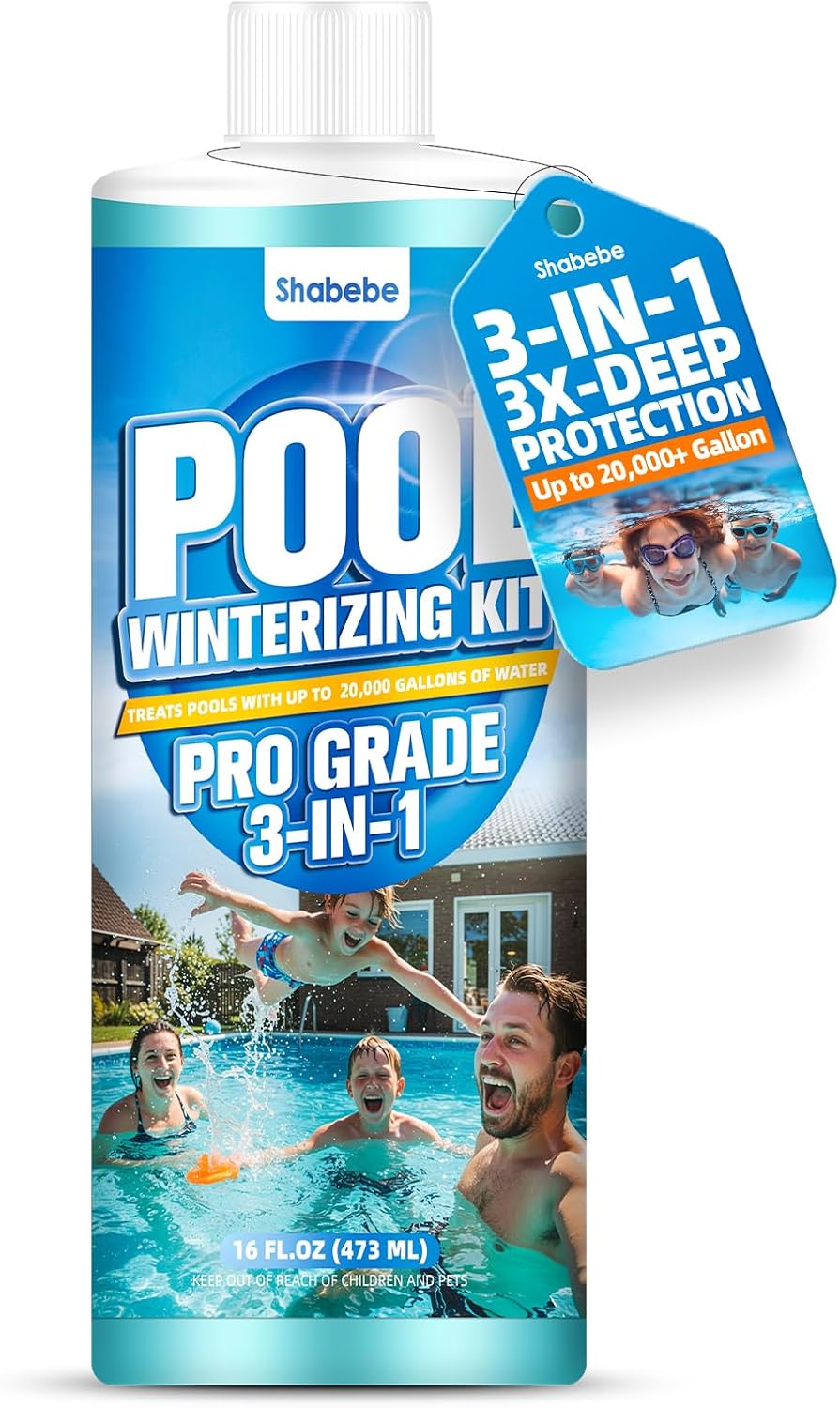 3 in 1 Pool Winter Closing Kit 16OZ - Upgraded Pool Winterizing Kit for Above Ground and Inground Pools, Easy to Use, & Natural Safe Closing Kit, Long Lasting Pool Closer- Up to 20,000 Gallon
