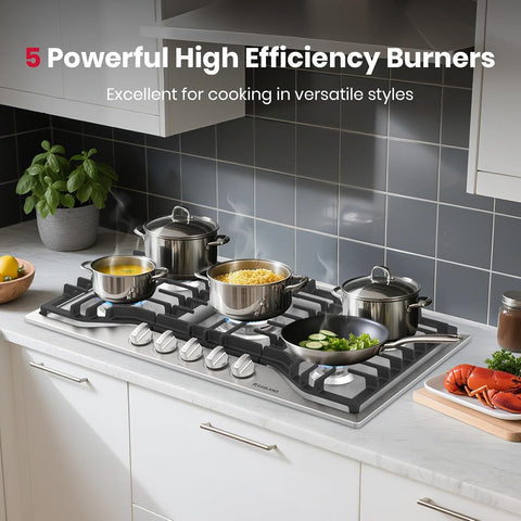 GASLAND 36 Inch Gas Cooktop, PRO GH2365SF 5 Italy Sealed Burner
