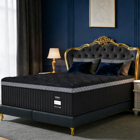 16 Inch King Size Mattress, Upgraded Luxury Hybrid King Mattress In A Box with 7-Zone Support for Cool Night & Pressure Relief, Motion Isolation, Designed in the USA, 365-Night Trial, Medium Firm