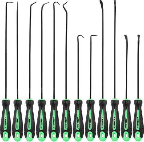 FTIHTRY 12-Piece Pick and Hook Tools Set, Pick Tool Set Car Auto Oil Seal/O-Ring Seal Gasket Pick Hooks Puller Remove, Long and Mini Pick Tool Set