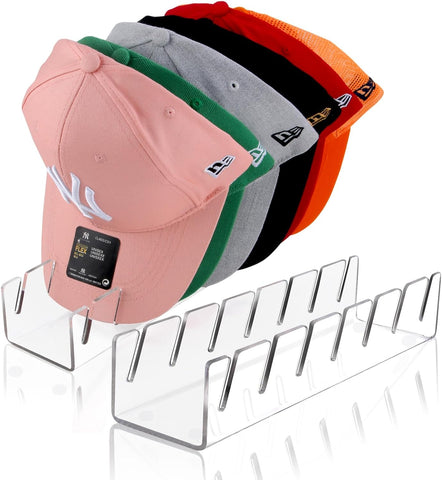 Hat Organizer for Baseball Caps Hat Rack Acrylic Hat Stand 2Pack No Install