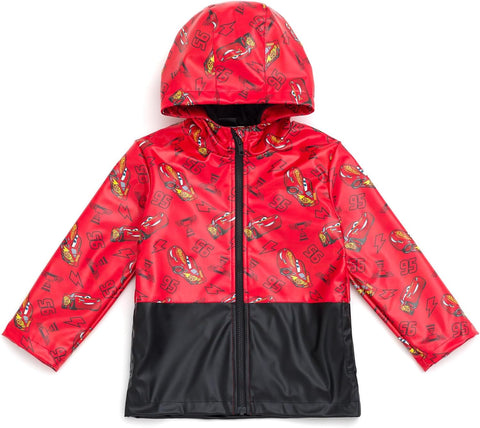 Disney Boys' Hooded Zip-Up Rain Jacket Toddler to Little Kid