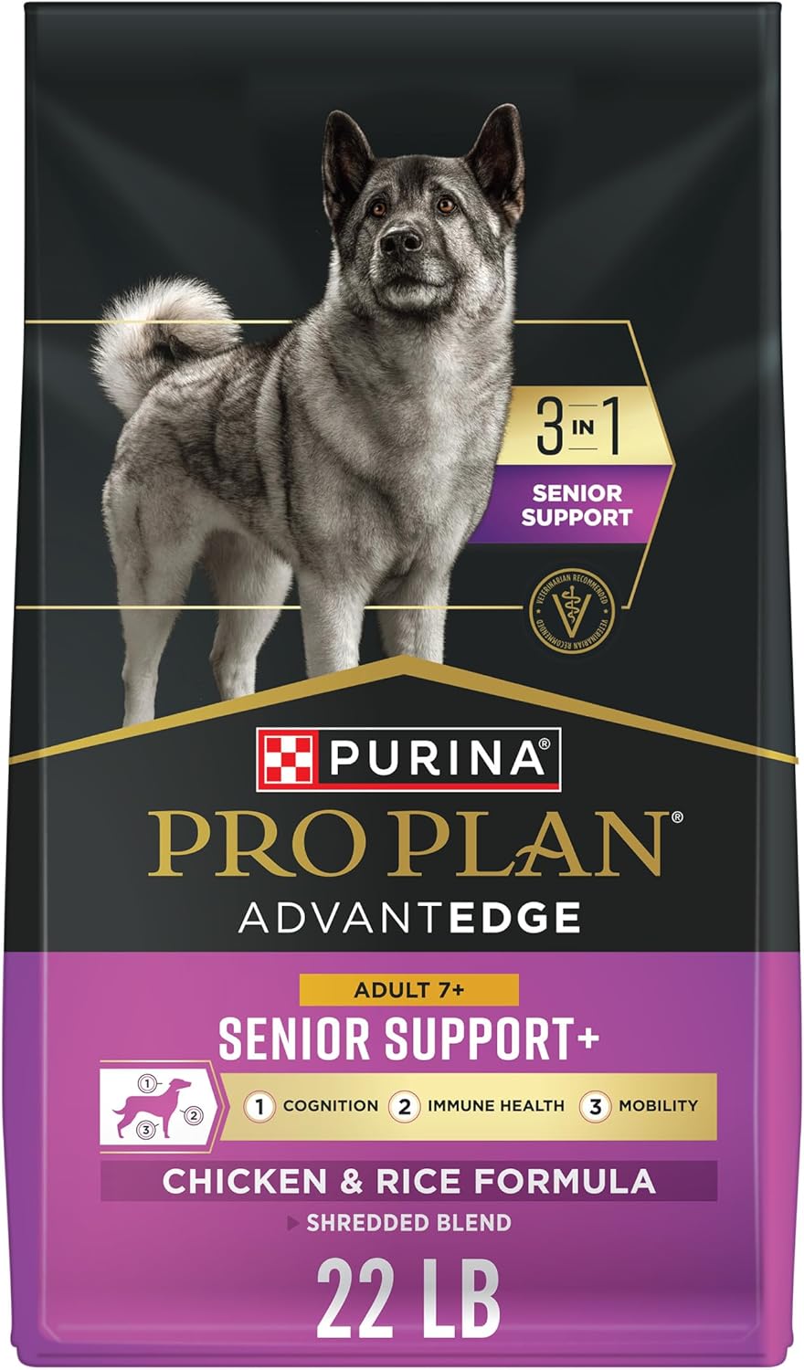 Purina Pro Plan AdvantEDGE Senior Support 7+ Dry Dog Food, 22 lb Bag