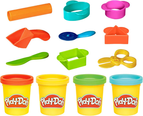 Play-Doh Starter Set 9-Piece Kit with Storage Tote & 4 Modeling Compound Cans, Ages 3+, Presentation May Vary