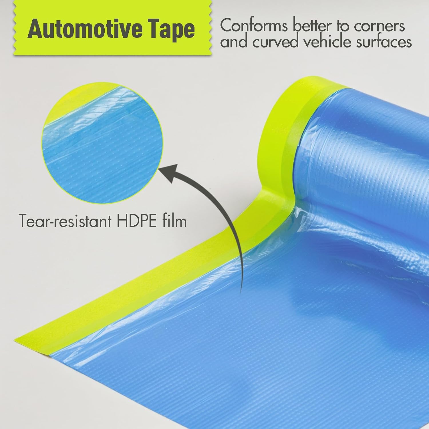 Tangibay Pre-Taped Masking Film for Painting, 22" x 66', 5 Rolls