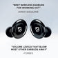 Tempo 30 Wireless Earbuds for Small Ears with Premium Sound, Comfortable Bluetooth Ear Buds for Women and Men, Black Earphones for Small Ear Canals with Mic, IPX7 Sweatproof, Long Battery, Loud Bass