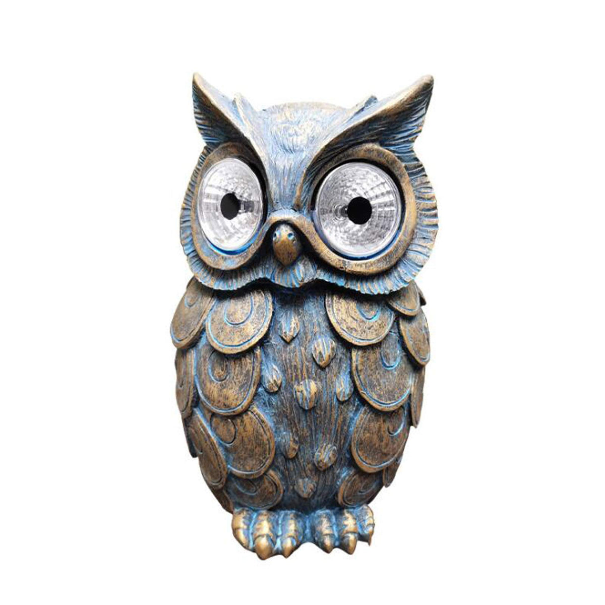 Cute Owl Shaped Solar Lights, Outdoor Decorative Garden Lights with LED Eyes, Animal Solar Garden Lights with Switch Decorative Led Solar Light for Patio, Lawn, Yard(Grey)