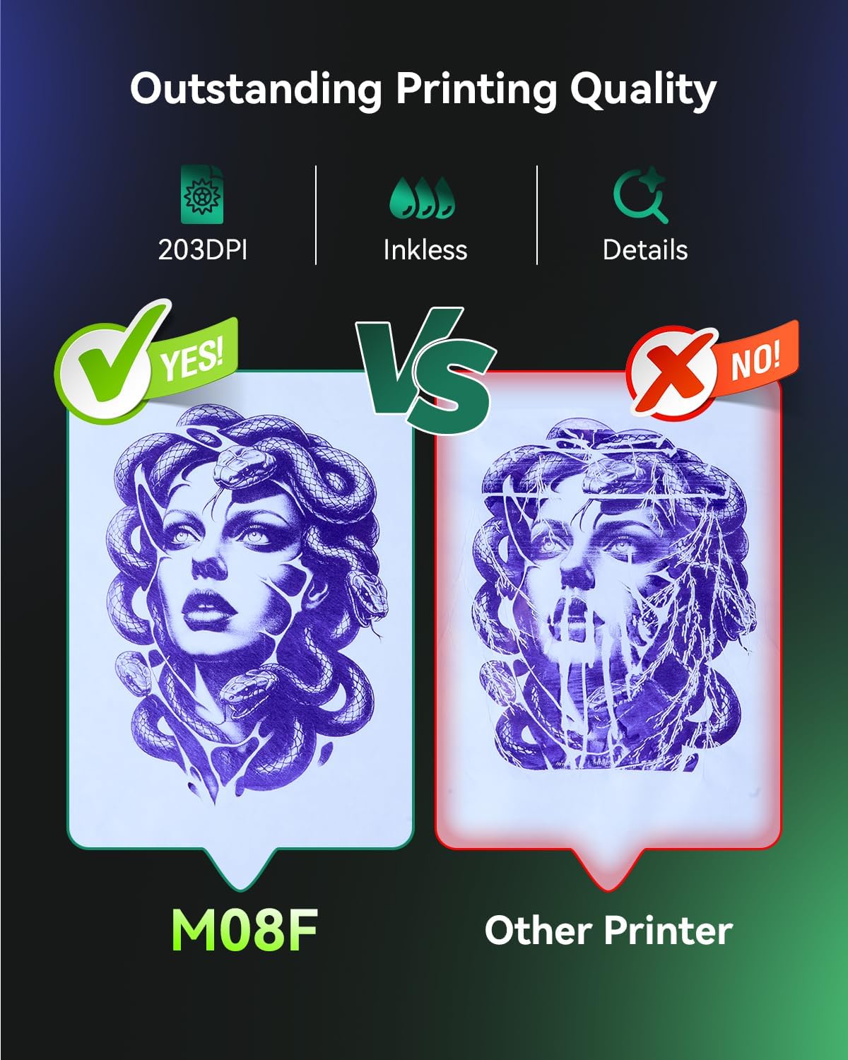 Phomemo M08F Tattoo Stencil Printer, Bluetooth, Wireless, Thermal, Portable