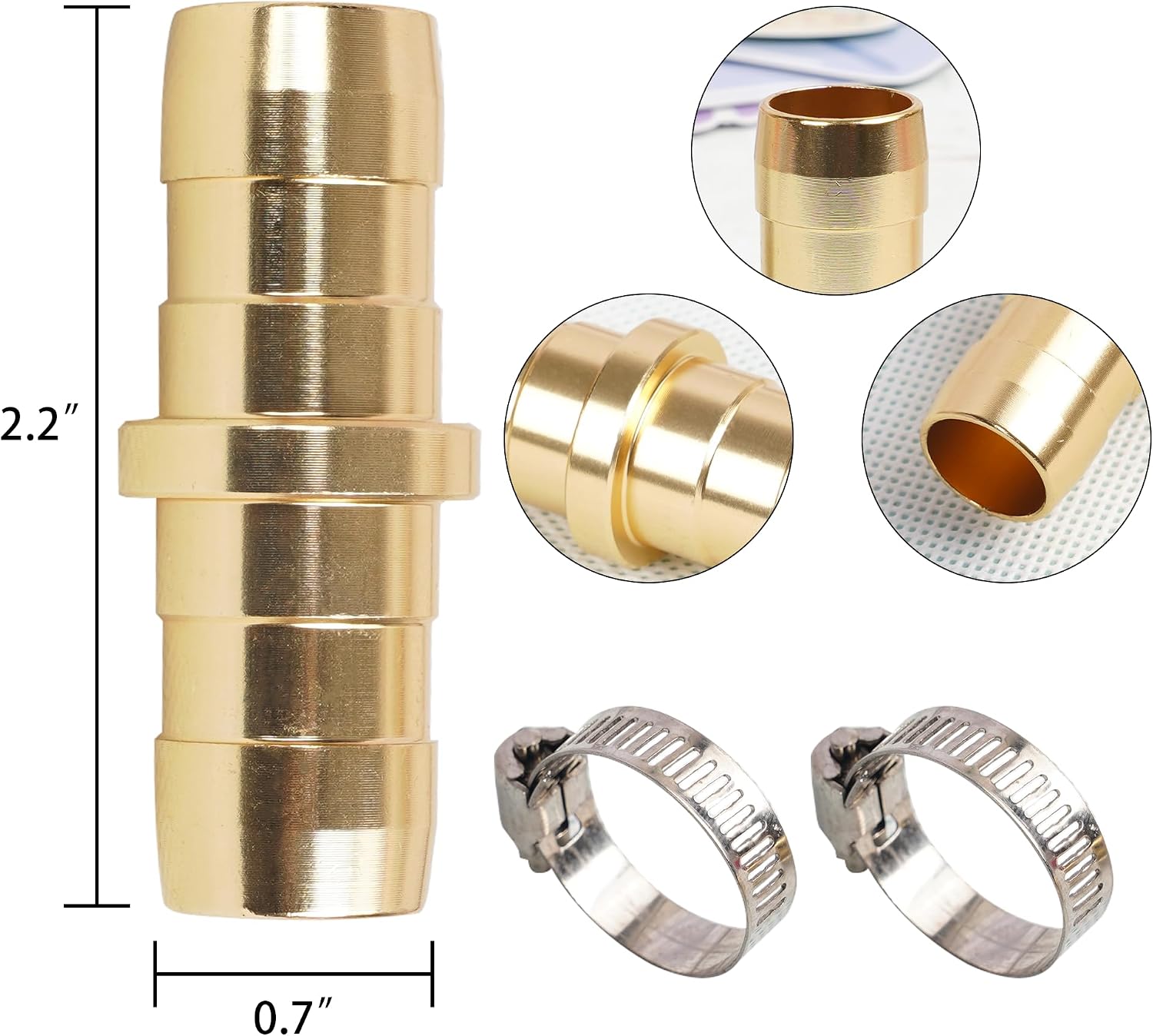 Hourleey 2 Pack Garden Hose Repair Kit, Hose Connector Repair Mender Kit with Stainless Clamp, Fits 3/4"-5/8" Water Hose Repair Fittings