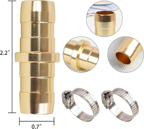 Hourleey 2 Pack Garden Hose Repair Kit, Hose Connector Repair Mender Kit with Stainless Clamp, Fits 3/4"-5/8" Water Hose Repair Fittings