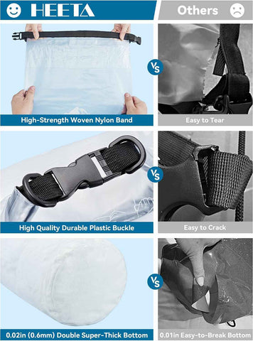 HEETA Dry Bag Waterproof Backpack with Phone Case 5L/10L/20L/30L/40L