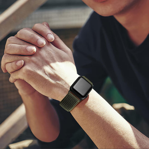 Lerobo Stretchy Nylon Band Compatible with Apple Watch Bands for Women Men
