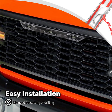 JWWY for Bronco Front Grill Mesh Inserts Cover Trim Compatible with 2023 Ford Bronco Raptor Accessories Carbon Fiber