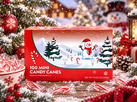 Mini Candy Canes Red & White Peppermint Flavory (100)