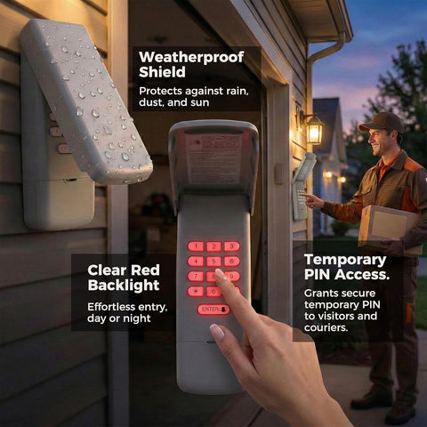 3-in-1 Garage Door Opener Keypad with 2 Keychain Remote Compatible with Liftmaster, Chamberlain, Craftsman Openers, Works with Yellow/Purple/Red/Orange/Green Learn Button, Replaces 878MAX 893MAX