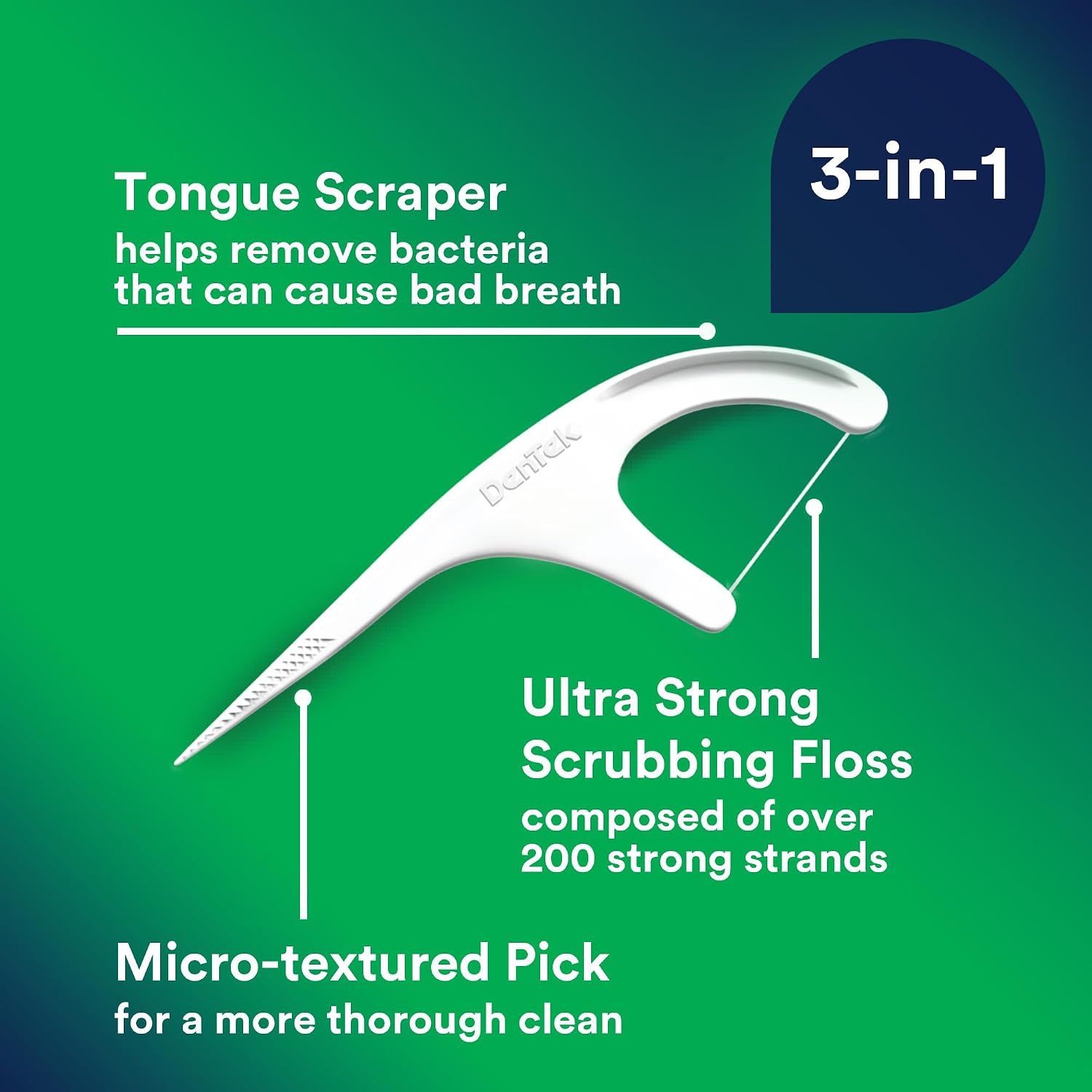 DenTek Floss Picks, Advanced Clean, Plaque Remover, 150 Count