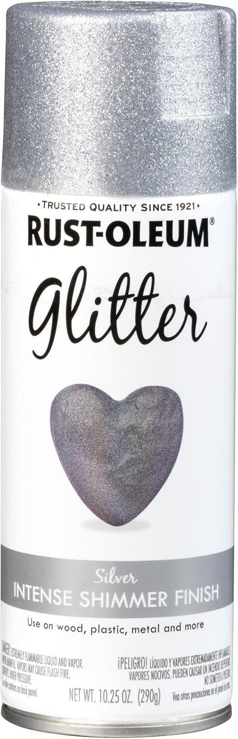 Rust-Oleum 301814 Specialty Glitter Spray Paint, 10.25 oz, Silver