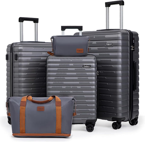Cosbarn Luggage Sets Hardshell 5 Piece Durable Suitcases with Wheels