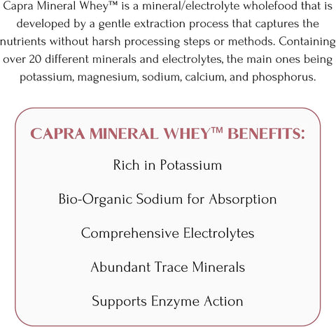 Mt. Capra Mineral Whey | A Whole Food, Bio-Available Mineral/Electrolyte Powder Supplement from Goat Milk Whey, Rich in Potassium, Alkalizing | 56 Servings - 50.8 oz