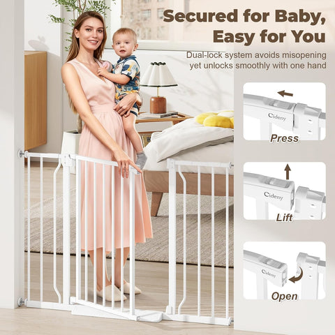 29"-45" Baby Gate for Stairs & Doorways, Auto Close Dog Gate Indoor