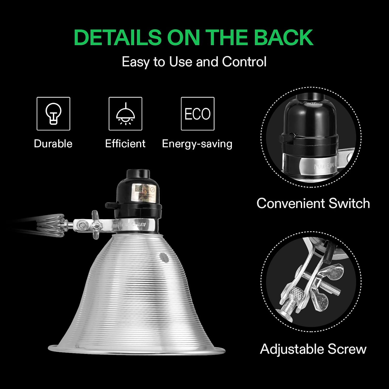 VIVOSUN 2 Pack Clamp Lamp Light with Detachable 5.5 Inch Aluminum Reflector