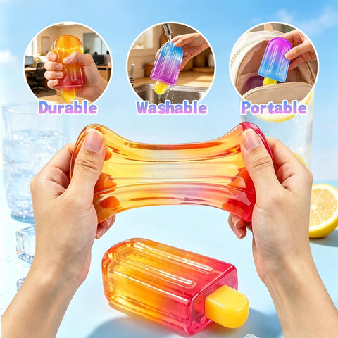 3 Pack Ice Cream Bar Slow Rising Squishy Toys, Cute Food Popsicle Sensory Fidget Squishies for Kids Party Favors Stress Relief Gift