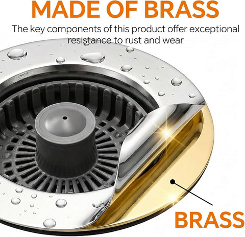 Kitchen Sink Stopper, 3 in 1 Pop Up Kitchen Sink Drain Strainer, with an Extra Basket Strainer, Sink Drain Stopper for US Standard 3-1/2 Inch, Brass Material Electroplate (Silver 2pcs)
