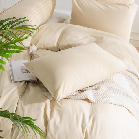NEXHOME PRO Duvet Cover Twin XL 100% Washed Cotton, Breathable, Durable, Textured, Linen Like, Home Bedding Set 68"x90"