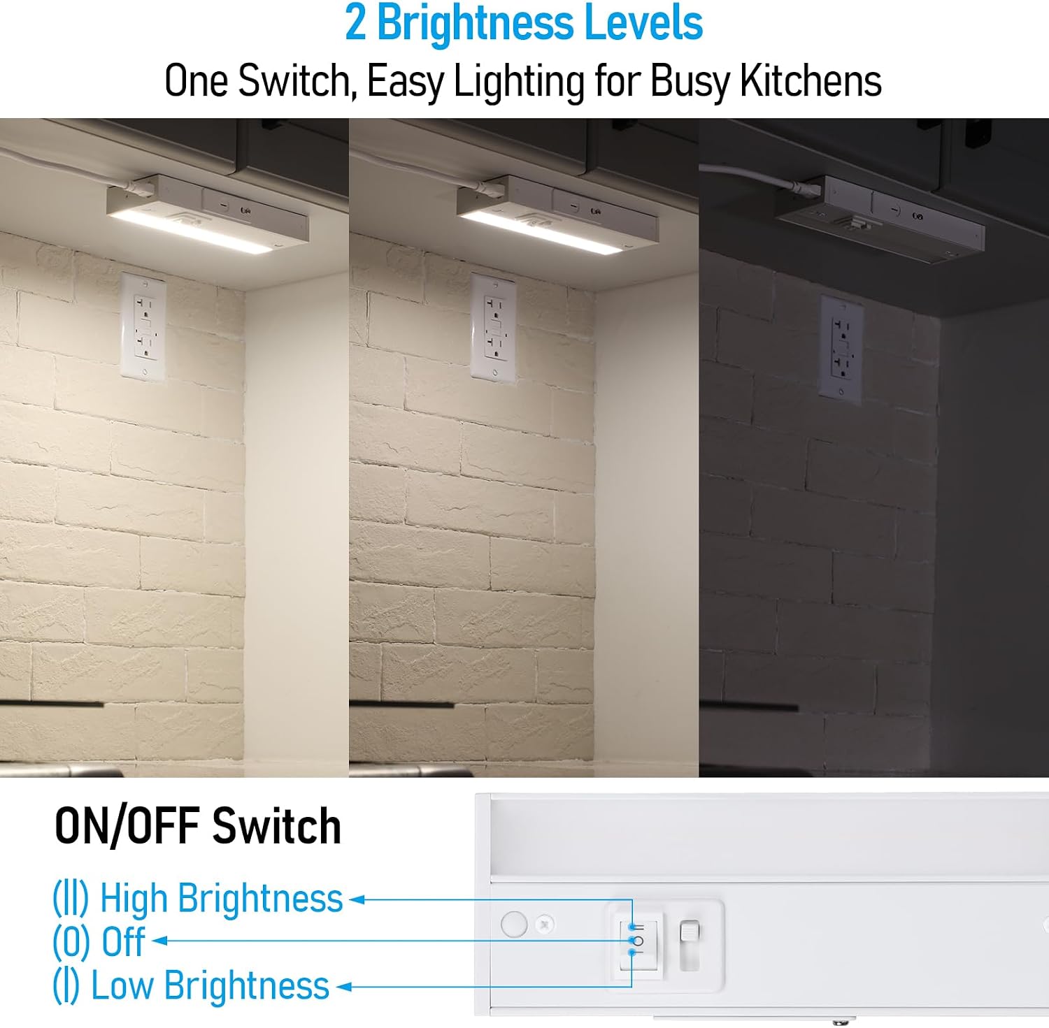 TORCHSTAR 4-Pack 8 Inch 5CCT LED Under Cabinet Lighting Aluminum, White