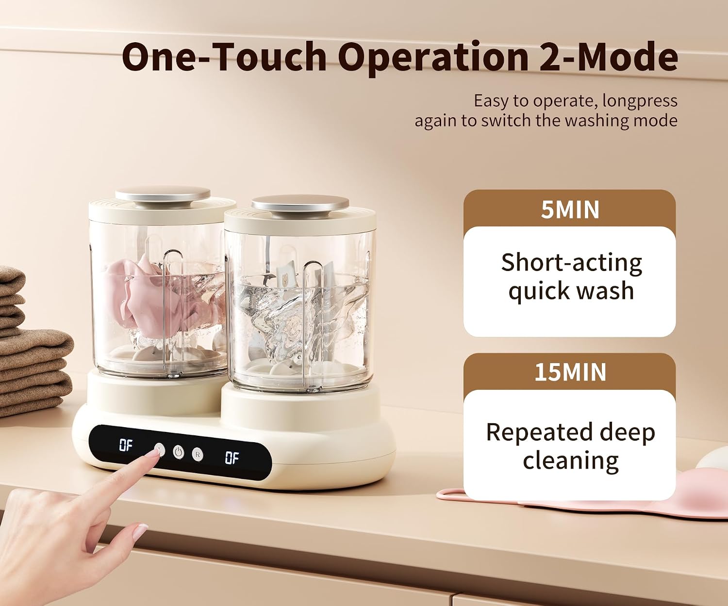 Underwear Washing Machine, a Portable Mini Model with Detachable Twin-Tub Design. It Supports Separate Deep Cleaning for Baby Clothes. This Mini Laundry Cup is Suitable for Bras, Socks and Underwear