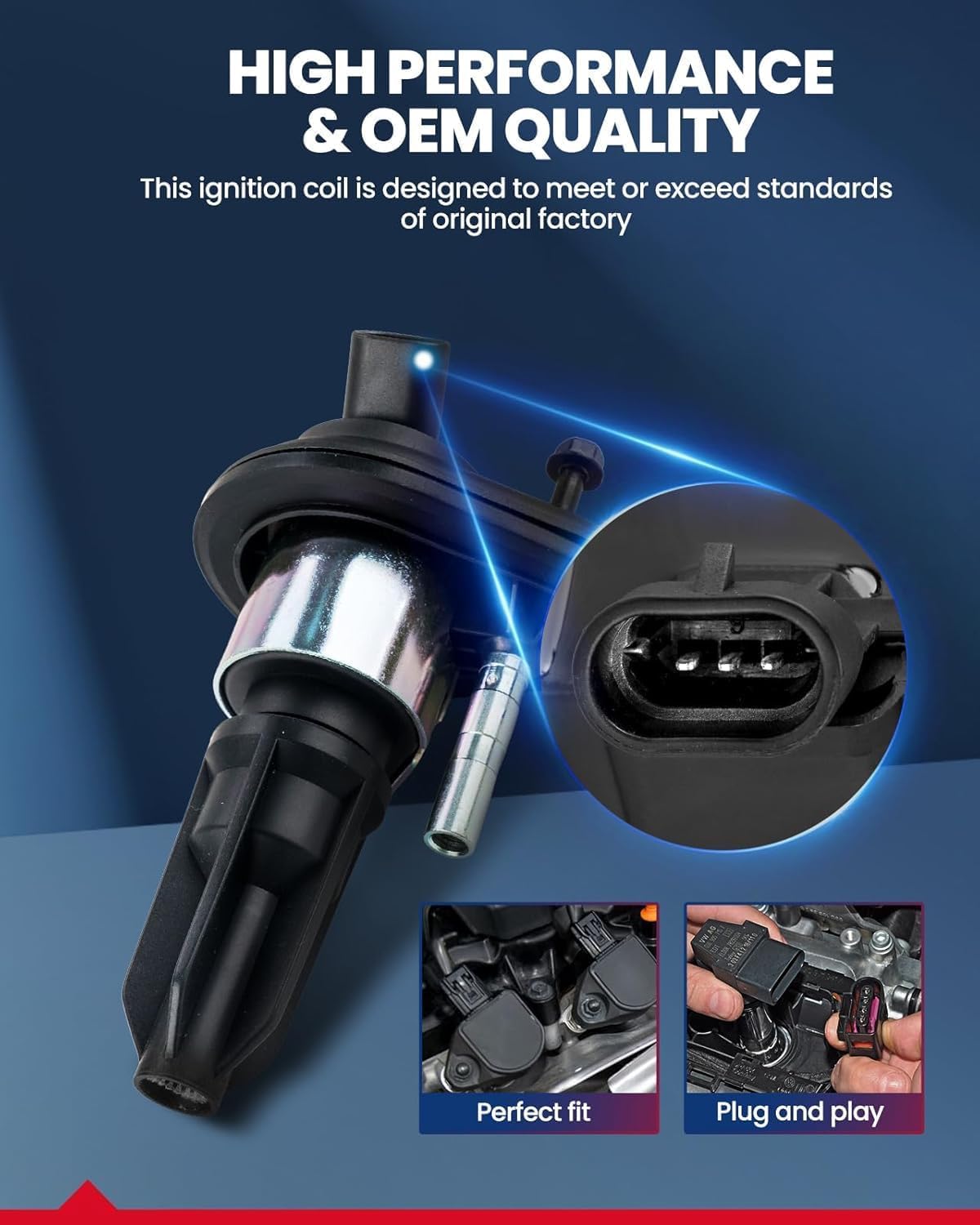 KAX 6 Ignition Coils & 6 Iridium Spark Plugs Set for Chevy Trailblazer 4.2L